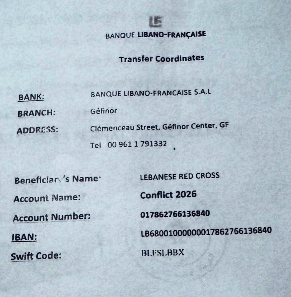 Financial Aid Channels for Displaced Persons in Lebanon